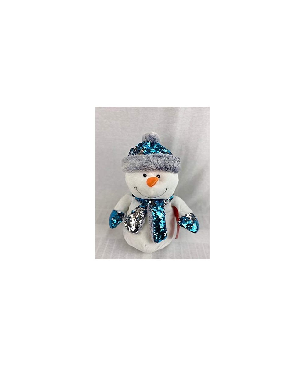 12" Xmas Reversible Bright and Sparkly FLIP Sequin Plush Winter Snowmen from (Blue) $40.30 Plush Figure Toys