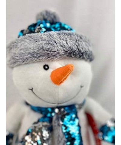 12" Xmas Reversible Bright and Sparkly FLIP Sequin Plush Winter Snowmen from (Blue) $40.30 Plush Figure Toys