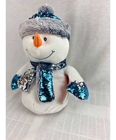 12" Xmas Reversible Bright and Sparkly FLIP Sequin Plush Winter Snowmen from (Blue) $40.30 Plush Figure Toys