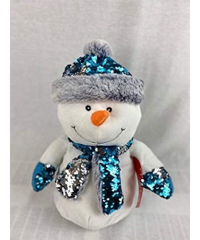 12" Xmas Reversible Bright and Sparkly FLIP Sequin Plush Winter Snowmen from (Blue) $40.30 Plush Figure Toys