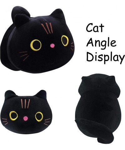 9.8" Black Cat Plush Kawaii Cat Pillow Black Cat Stuffed Animal Plushies Cute Round Eyes Kitten Plush Doll Toy for Friend Bir...