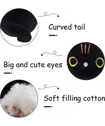 9.8" Black Cat Plush Kawaii Cat Pillow Black Cat Stuffed Animal Plushies Cute Round Eyes Kitten Plush Doll Toy for Friend Bir...