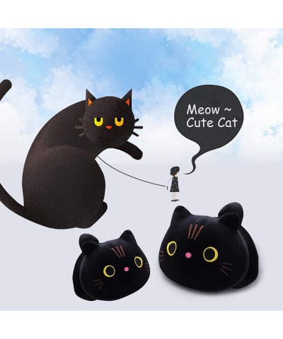 9.8" Black Cat Plush Kawaii Cat Pillow Black Cat Stuffed Animal Plushies Cute Round Eyes Kitten Plush Doll Toy for Friend Bir...