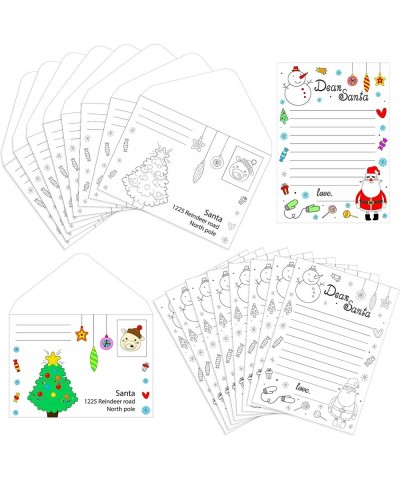 24 Sets Color Your Own Letter to Santa DIY Letters to Santa with Envelopes Coloring Santa Letter Kit for Kids Christmas Craft...