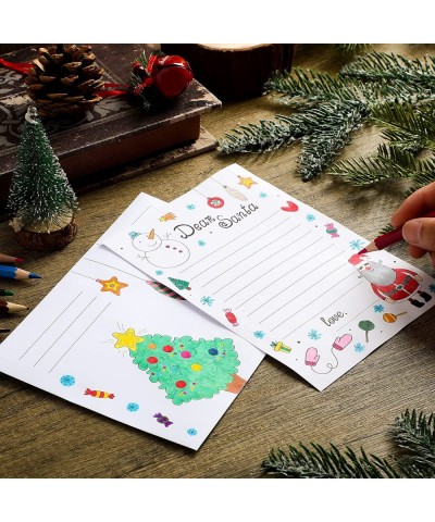 24 Sets Color Your Own Letter to Santa DIY Letters to Santa with Envelopes Coloring Santa Letter Kit for Kids Christmas Craft...