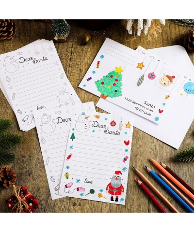 24 Sets Color Your Own Letter to Santa DIY Letters to Santa with Envelopes Coloring Santa Letter Kit for Kids Christmas Craft...