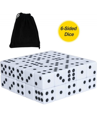 50 Pack 16MM White Dice - Six Sided Standard Opaque White Dice with Black Pips Dots for Board Games $16.91 Game Accessories