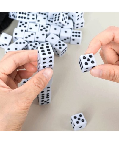 50 Pack 16MM White Dice - Six Sided Standard Opaque White Dice with Black Pips Dots for Board Games $16.91 Game Accessories