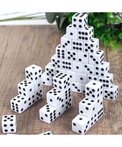 50 Pack 16MM White Dice - Six Sided Standard Opaque White Dice with Black Pips Dots for Board Games $16.91 Game Accessories