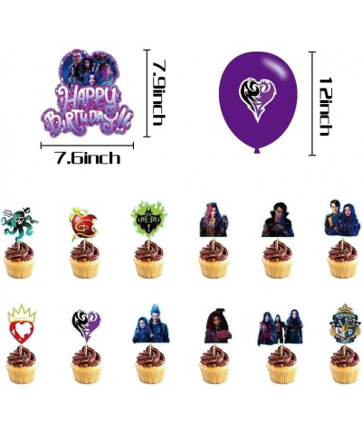 Descendant Party Supplies Descendant Birthday Party Decoration Themed Supplies Including Banners Latex Balloons Cupcake Toppe...