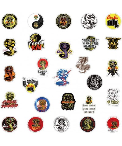 50 Pcs Cobra Stickers for Waterbottles Laptop Phone Skateboard Hydroflasks Cobra Kai Strike First Strike Hard No Mercy Snake ...