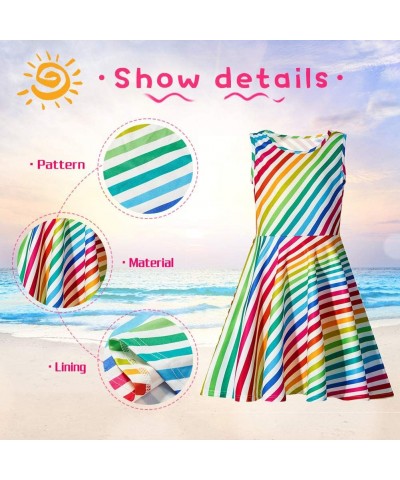 Girls Sleeveless Dress Round Neck Floral Printed Sundress for Casual Home Party Beach 4-12 Years $30.11 Kids' Costumes