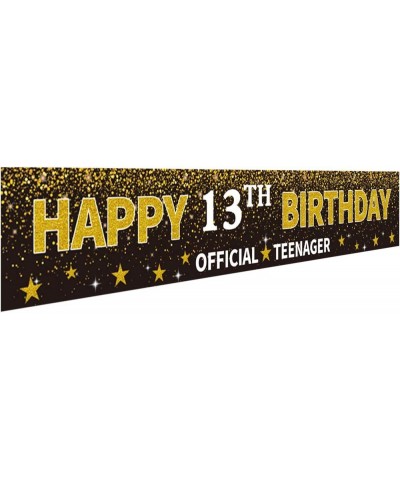 Ushinemi Happy 13th Birthday Banner Official Teenager Banner 13 Year Old Birthday Party Decorations Supplies Sign Backdrop Bl...