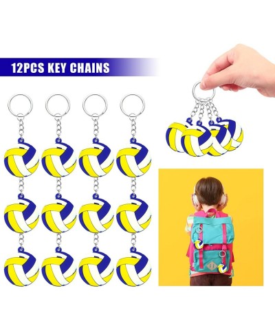 98 PCS Volleyball Party Favors Volleyball Keychains Bracelet Stickers Goodie Bags For Volleyball Theme Party Club Team Gift C...