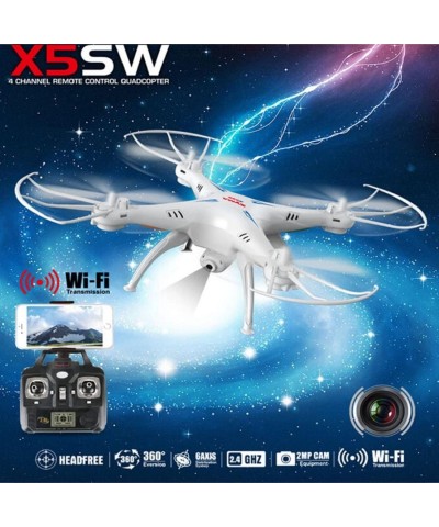 X5SW Explorers2 2.4G 4CH 6-Axis Gyro RC Headless Quadcopter with 2MP HD WiFi Camera (FPV) White FPV Drone $104.32 Hobby RC Qu...