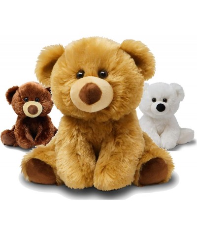 Teddy Bears - 9" - Cute Stuffed Animal in 3 Colors - 3-Pack of Stuffed Bears: Brown Golden White Teddy Bear- Plush Toy - Grea...