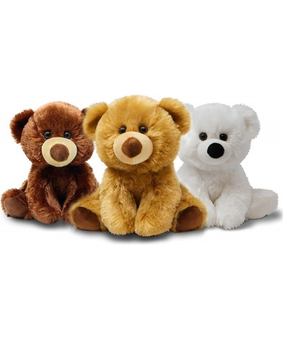 Teddy Bears - 9" - Cute Stuffed Animal in 3 Colors - 3-Pack of Stuffed Bears: Brown Golden White Teddy Bear- Plush Toy - Grea...