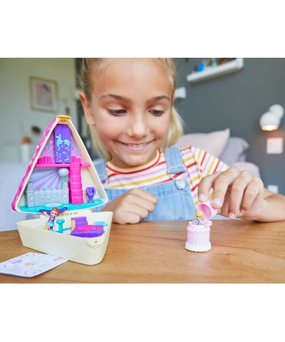 Pocket World Birthday Cake Bash Compact with 3 Reveals 3 Accessories Micro Polly & Lila Dolls and Sticker Sheet for Ages 4 an...