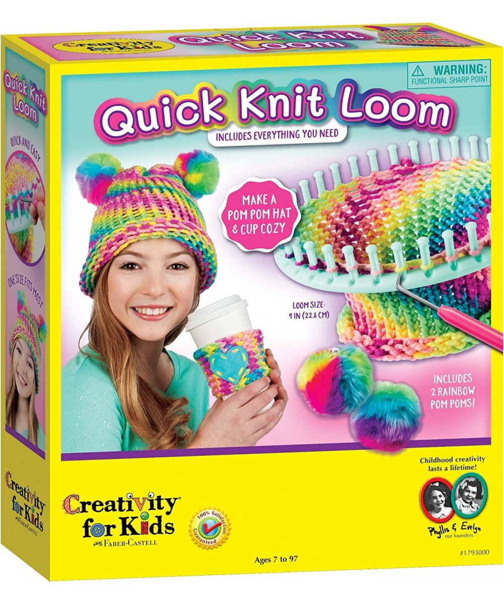 Quick Knit Loom Kit - Knitting Kit for Kids Make Your Own Pom Pom Hat And Accessories Knitting Loom Crafts for Kids $25.09 Ki...