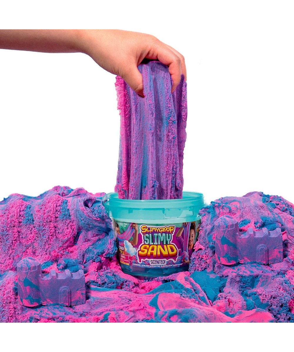 by Horizon Group USA 1.5lbs. of Moldable Stretchable Expandable Play Sand Neon Pink & Blue Cotton Candy Scented Slimy Play Sa...