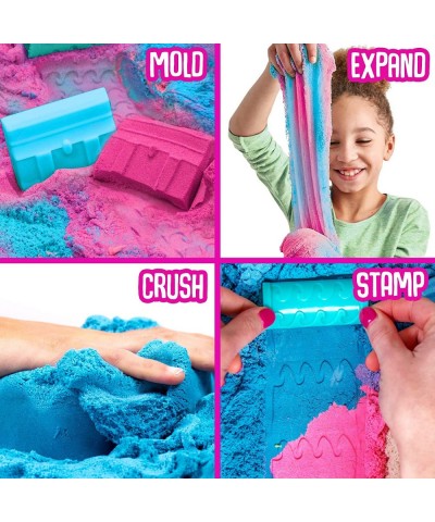 by Horizon Group USA 1.5lbs. of Moldable Stretchable Expandable Play Sand Neon Pink & Blue Cotton Candy Scented Slimy Play Sa...