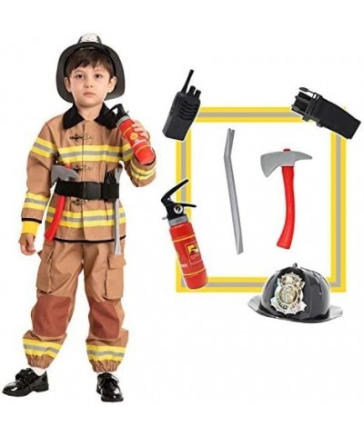 Child Unisex Brown Fireman Costume for Halloween dress up-M $57.72 Kids' Costumes