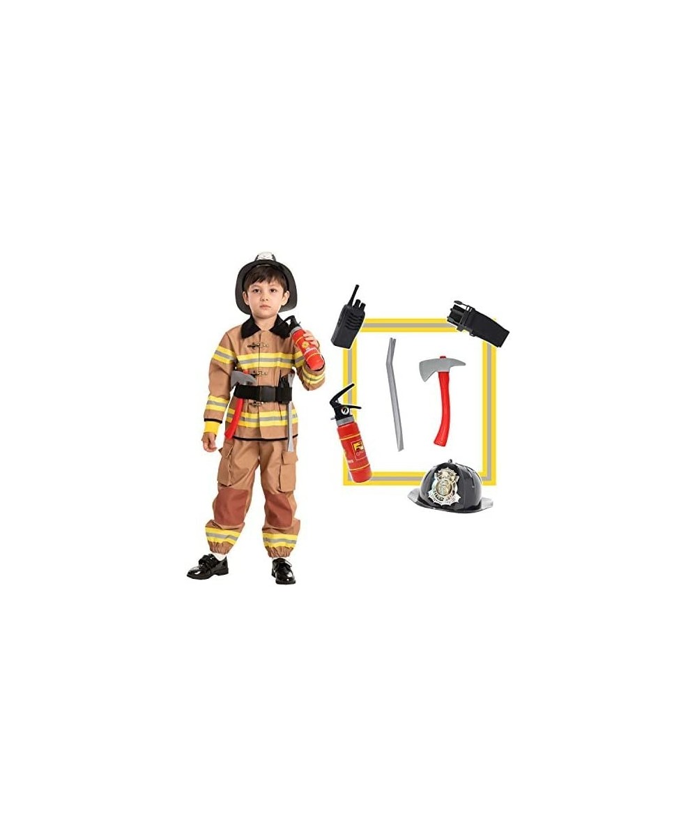 Child Unisex Brown Fireman Costume for Halloween dress up-M $57.72 Kids' Costumes