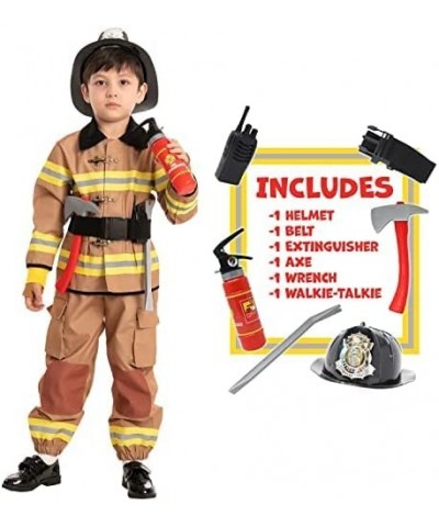 Child Unisex Brown Fireman Costume for Halloween dress up-M $57.72 Kids' Costumes