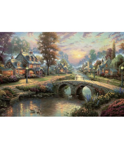 Thomas Kinkade - Sunset On Lamplight Lane - 2000 Piece Jigsaw Puzzle $21.76 Jigsaw Puzzles