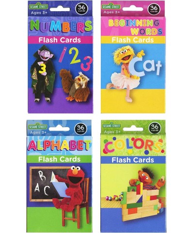 SESAME STREET Flash Card Picture ABC Letters Words & Color Geometry Shape & Number & Alphabet Flashcards Game for Preschool K...