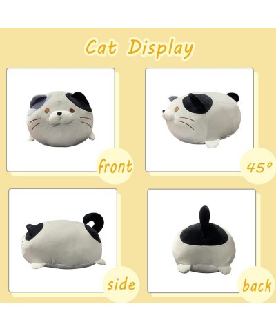 23.6 inch Cute Cat Plush Pillow Stuffed Squishy Animal Cylindrical Body Pillow Super Soft Fat Cat Chubby Kitten Sleeping Kawa...