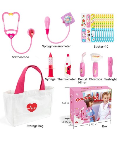 Durable Doctor Kit for Kids 18 Pieces Pretend Play Doctor Toys Dentist Medical Kit with Stethoscope and Kids Medical Storage ...