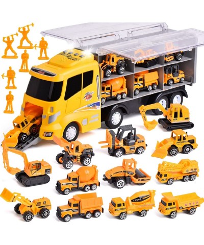 LOYEH 18 in 1 Die-cast Construction Truck Kids Play Vehicles Toy Set Construction Toy Truck with 12 Construction Vehicles and...