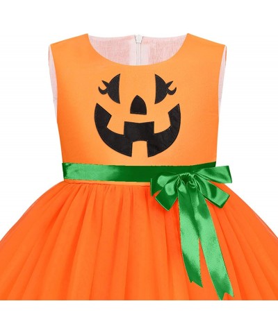 Toddler Baby Girls Halloween Pumpkin Dress Ghost Costume Princess Pageant Birthday Party Gown Fancy Dress up Cosplay $27.87 K...