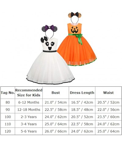 Toddler Baby Girls Halloween Pumpkin Dress Ghost Costume Princess Pageant Birthday Party Gown Fancy Dress up Cosplay $27.87 K...