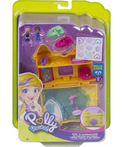 Pocket World Surf ‘n’ Sandventure Sandcastle-shaped Compact with Micro Polly and Shani dolls Surprise Reveals Dolphin and mor...