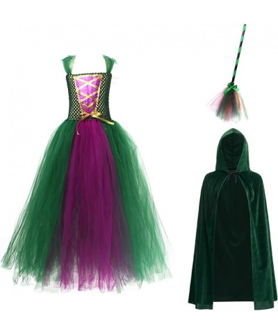 Baby Halloween Costumes Girls Glamour Witch Tulle Dress with Hat Broom Hood Cloak Deluxe Set Fairytale Dress Up $44.84 Kids' ...