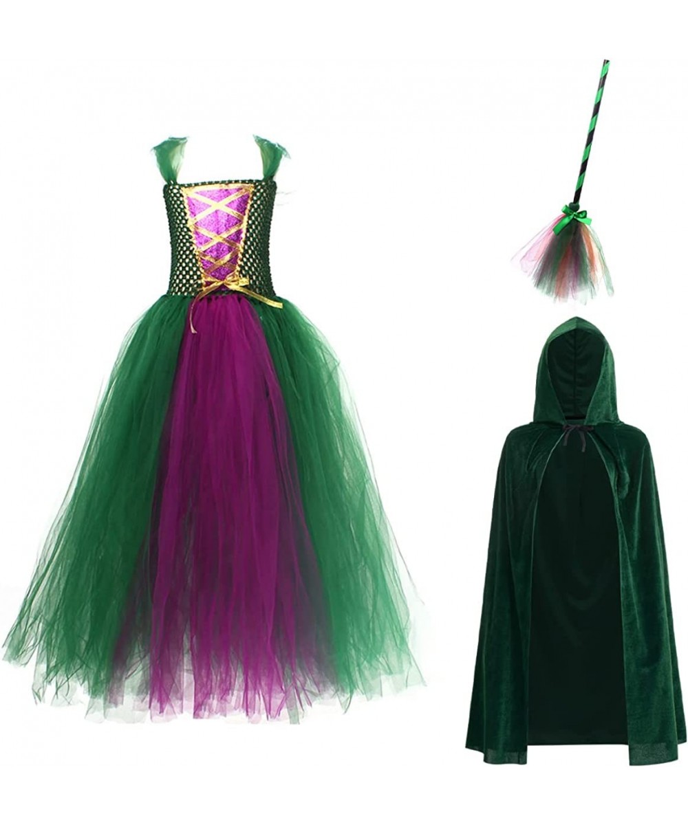 Baby Halloween Costumes Girls Glamour Witch Tulle Dress with Hat Broom Hood Cloak Deluxe Set Fairytale Dress Up $44.84 Kids' ...