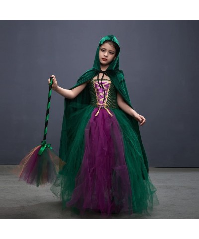 Baby Halloween Costumes Girls Glamour Witch Tulle Dress with Hat Broom Hood Cloak Deluxe Set Fairytale Dress Up $44.84 Kids' ...