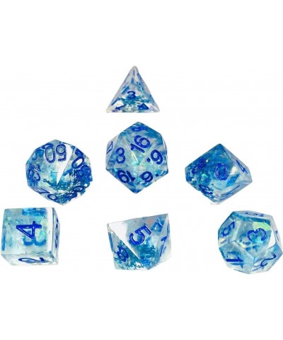 DND Game Dice-Set Sharp Edges - Dungeons and Dragons Polyhedral Translucent Blue Dice Set RPG MTG Table Games D4 D6 D8 D10 D1...