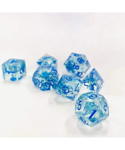 DND Game Dice-Set Sharp Edges - Dungeons and Dragons Polyhedral Translucent Blue Dice Set RPG MTG Table Games D4 D6 D8 D10 D1...