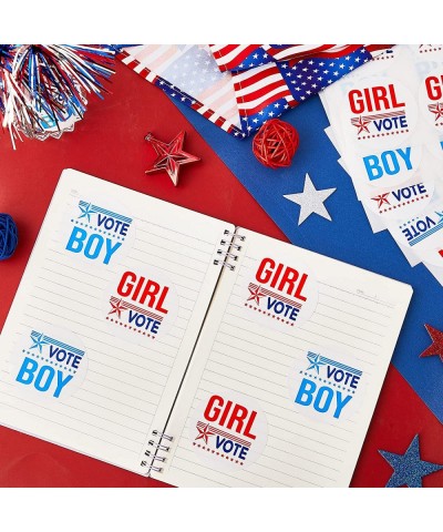 60 Pcs 4th of July Gender Reveal Stickers 2.48 Inch Red Blue Vote Girl Vote Boy Baby Shower Labels Sticker Gender Reveal Game...