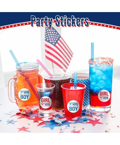 60 Pcs 4th of July Gender Reveal Stickers 2.48 Inch Red Blue Vote Girl Vote Boy Baby Shower Labels Sticker Gender Reveal Game...