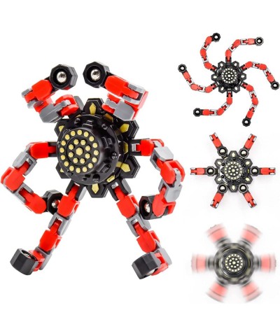 4 PCS Fidget Spinner Sensory Toys Creative Top Spinning Stress Relief Hand Toy Transformable Chain Mechanical Spiral Twister ...