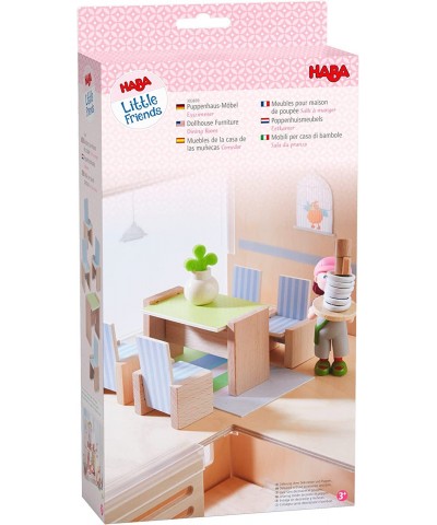 Little Friends Dining Room - Wooden Dollhouse Furniture for 4" Bendy Dolls $44.02 Dollhouse Accessories