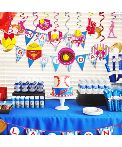 30Pcs Softball Party Decorations Softball Party Swirl Ceiling Hanging Decor for Softball Birthday Party Decor Sports Theme Ce...