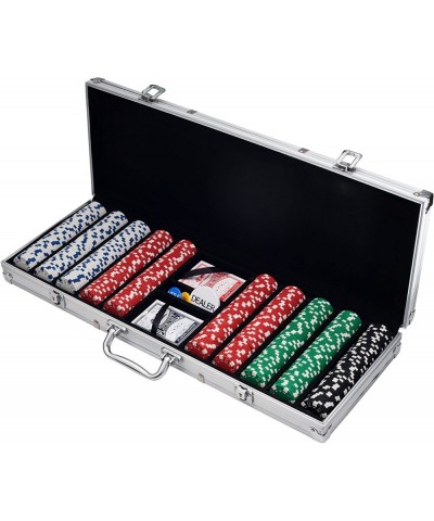 Poker Chip Set for Texas Holdem Blackjack Gambling with Carrying Case Cards Buttons and 500 Dice Style Casino Chips (11.5 Gra...