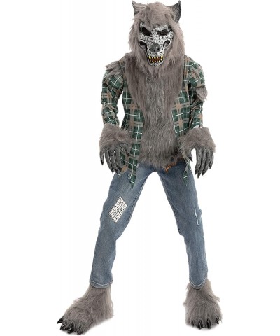 Child Unisex Green Werewolf Costume with Mask Gloves and Shoes Cover $49.76 Kids' Costumes