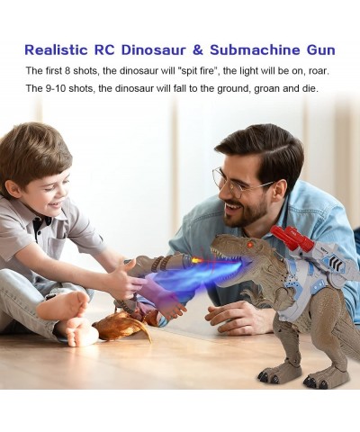 Remote Control Dinosaur Pistol Toys for Kids Jurassic Dinosaur Toy Spraying and React to Shooting Walking Movement LED Lights...