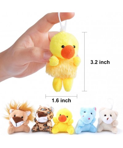 24 Pack Mini Animal Plush Toy Assortment Cute Small Stuffed Animal Keychain Set for Kids Party Favors Stocking Stuffer Goody ...